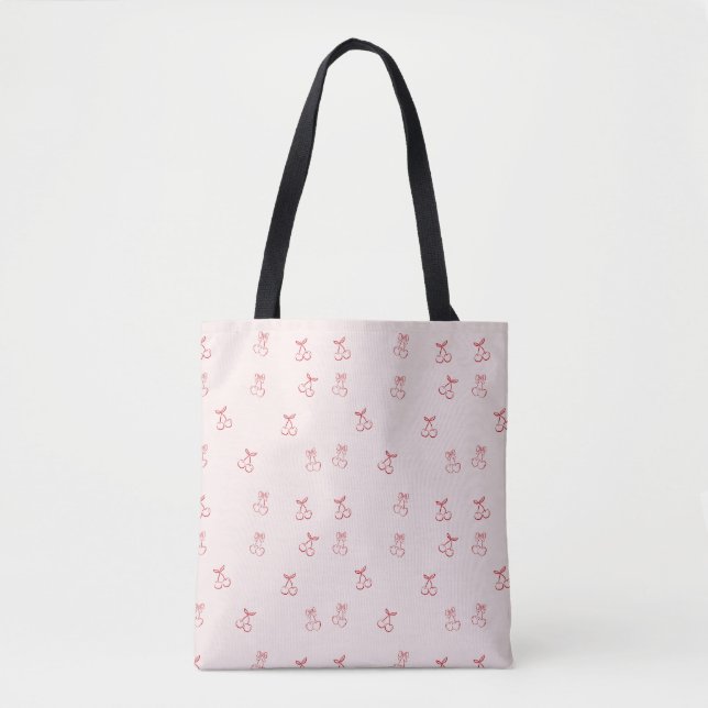 Cherry Outline Minimalism Tote Bag (Front)