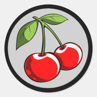 Cherry Pair Classic Round Sticker