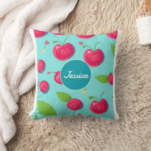 Cherry Pastel Colourful Personalised Pattern Cushion