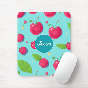 Cherry Pastel Colourful Personalised Pattern Mouse Pad