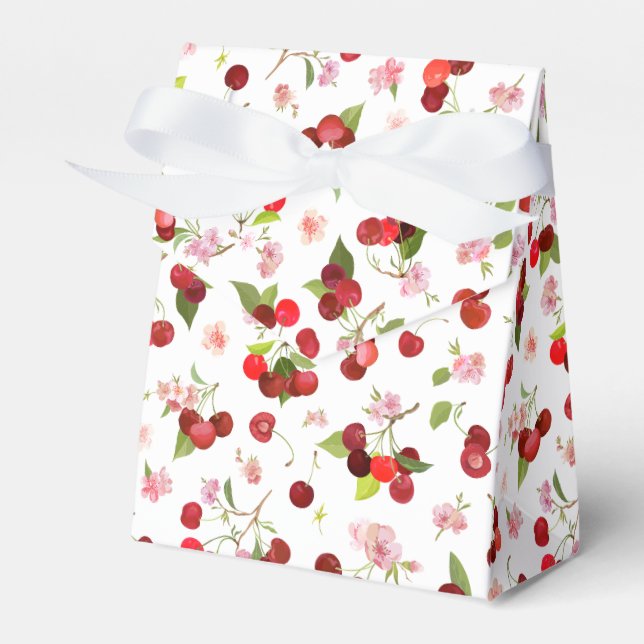 Cherry Pattern 1 Favour Box (Front Side)