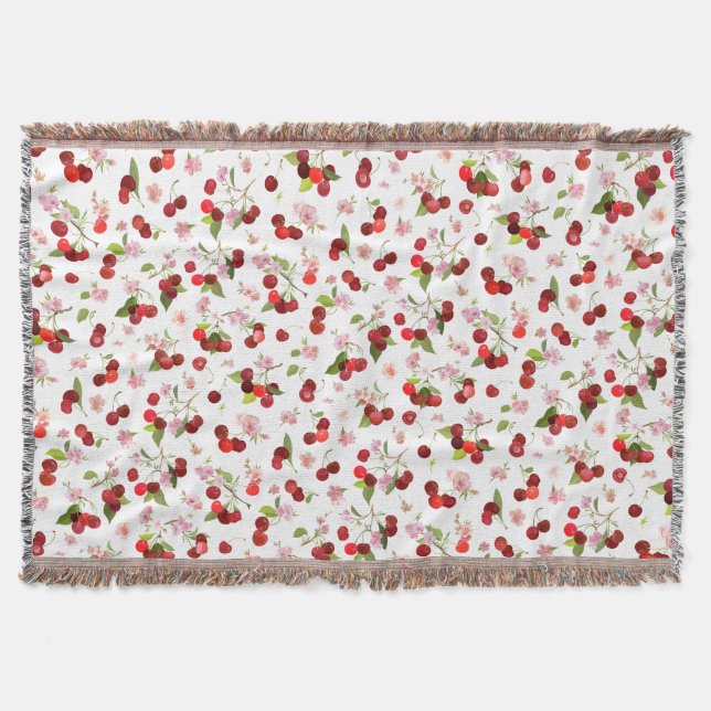Cherry Pattern 1 Throw Blanket (Front)