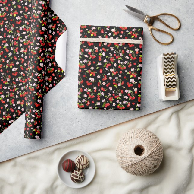 Cherry Pattern 1 Wrapping Paper (Crafts)