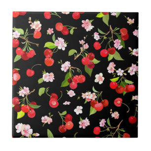 Cherry Pattern 2 Ceramic Tile