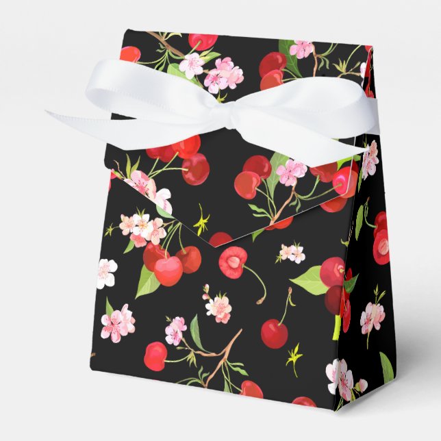 Cherry Pattern 2 Favour Box (Front Side)