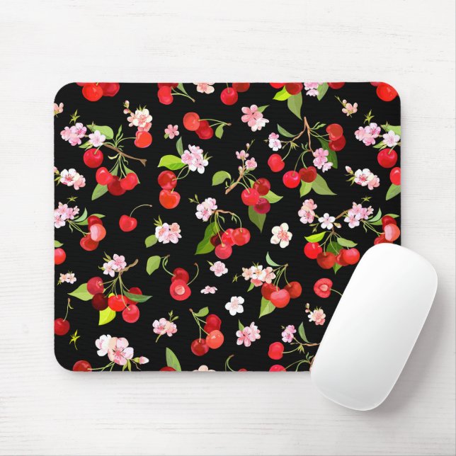 Cherry Pattern 2 Mouse Pad (With Mouse)