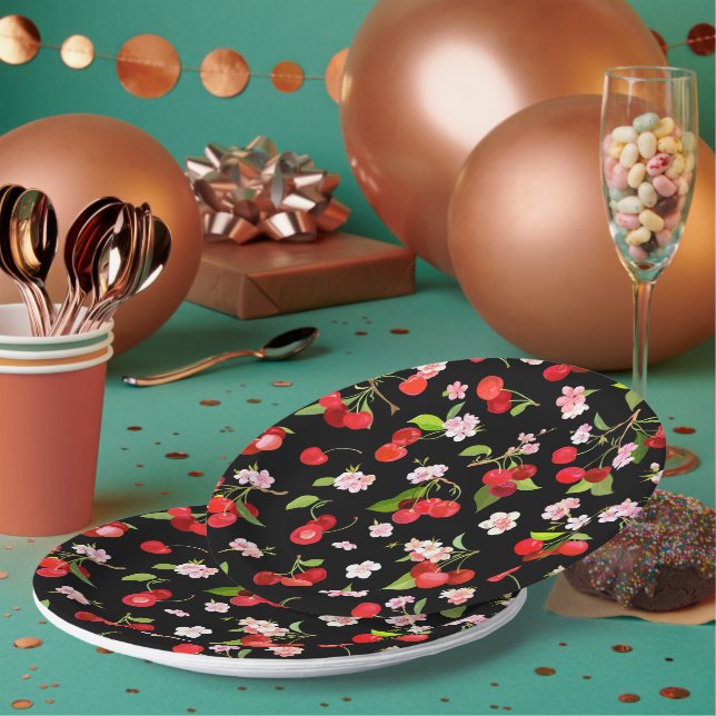 Cherry Pattern 2 Paper Plate (Multi)