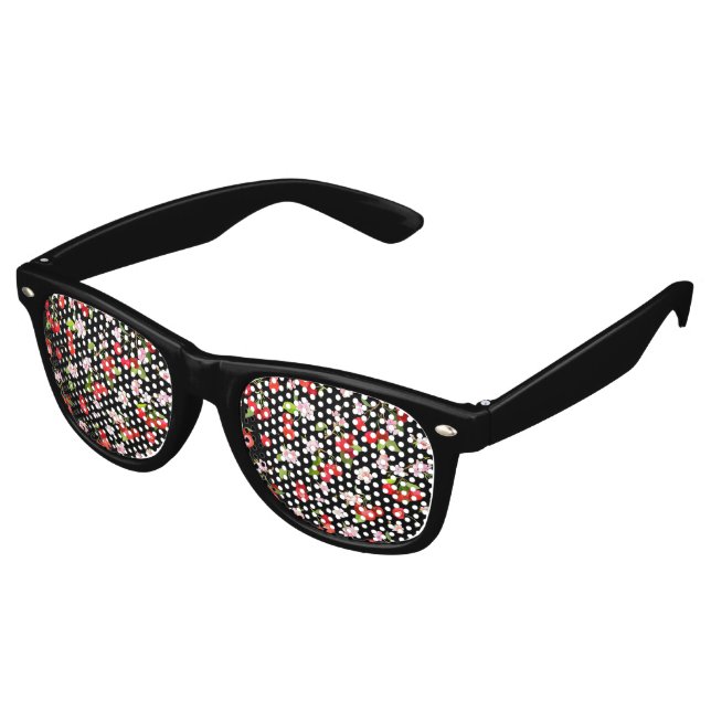 Cherry Pattern 2 Retro Sunglasses (Angled)