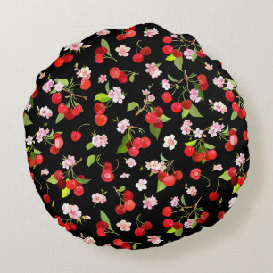 Cherry Pattern 2 Round Cushion