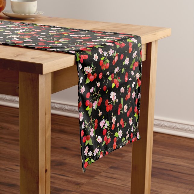 Cherry Pattern 2 Short Table Runner (In Situ)
