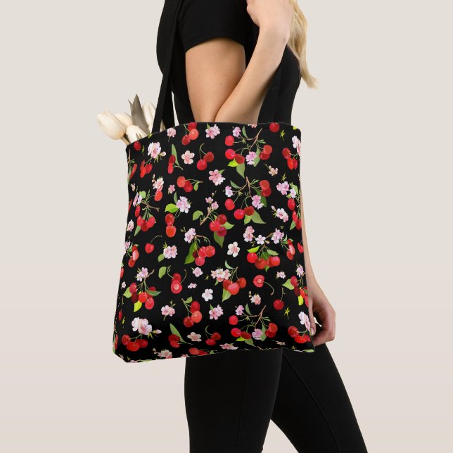 Cherry Pattern 2 Tote Bag (Close Up)