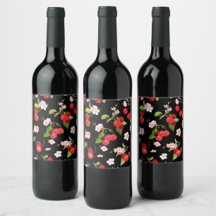 Cherry Pattern 2 Wine Label