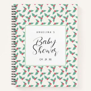 Cherry Pattern Baby Shower Gift List Notebook
