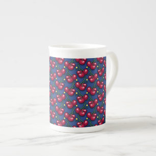 Cherry Pattern Bone China Mug