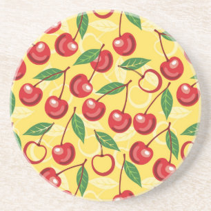 Cherry pattern coaster