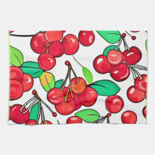 Cherry Pattern Design Tea Towel