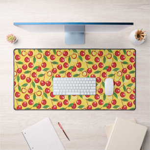 Cherry pattern desk mat