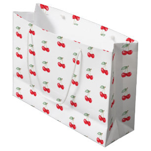 Cherry Pattern Gift Bag Cute Red & White Party Bag
