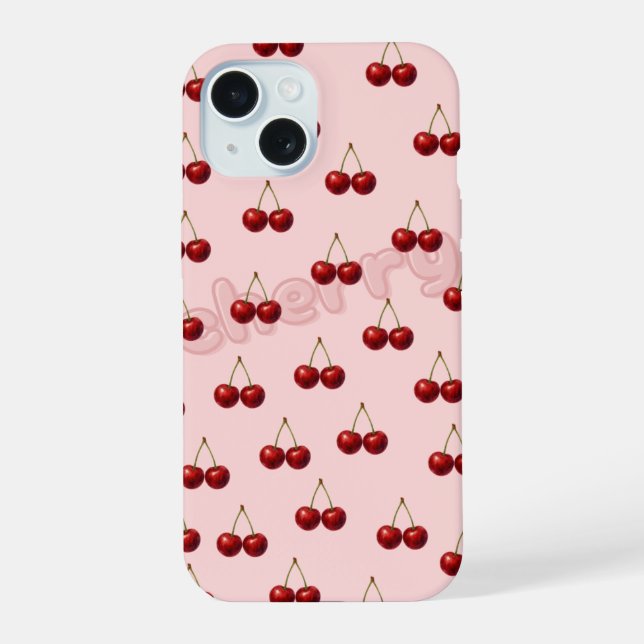 Cherry Pattern iPhone Case (Back)