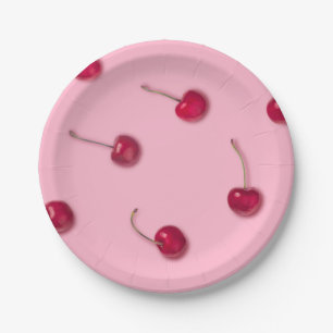 Cherry Pattern Paper Plate