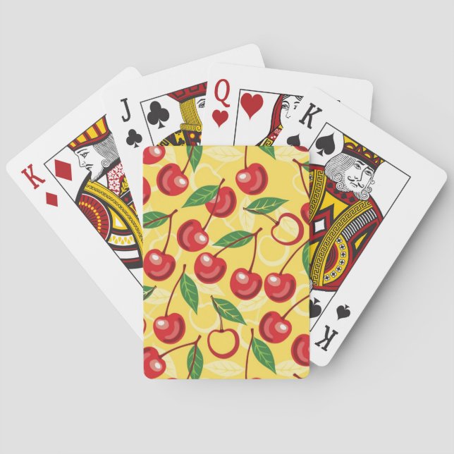 Cherry pattern playing cards (Back)