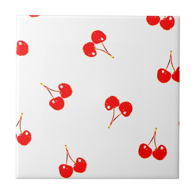 Cherry Pattern Pop Version Tile (Front)