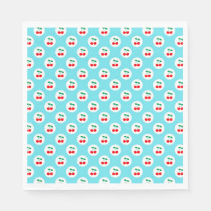 Cherry Pattern – Retro Fruit Gift & Decor Napkin