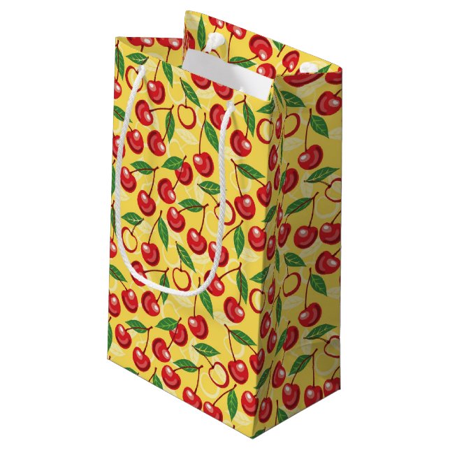 Cherry pattern small gift bag (Back Angled)