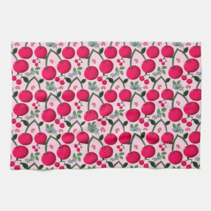 Cherry pattern  tea towel