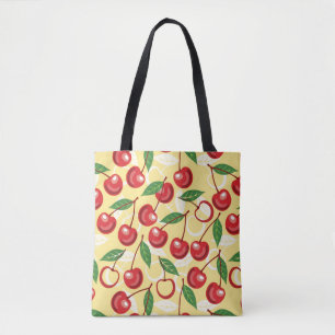 Cherry pattern tote bag