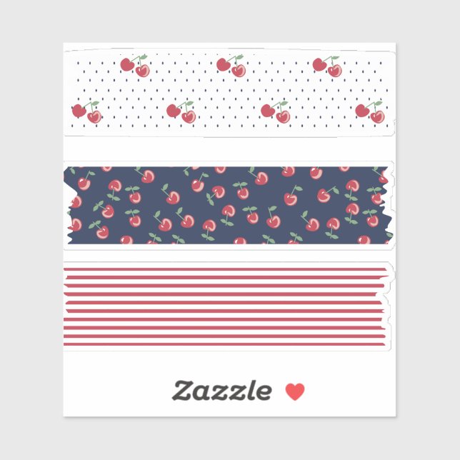 Cherry Pattern Washi Tape  (Sheet)