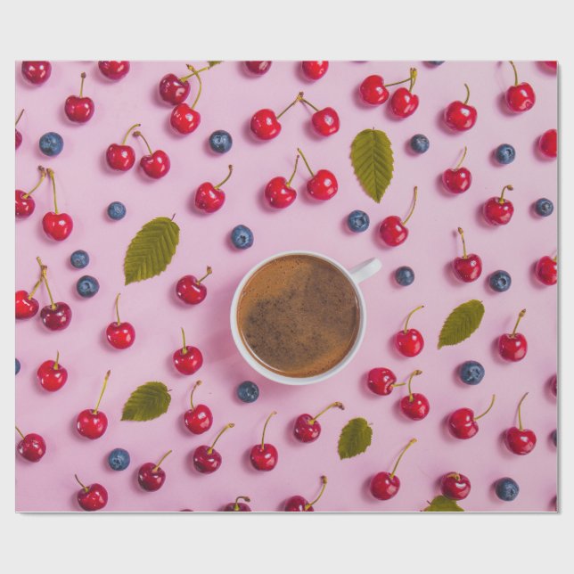 Cherry pattern Wrapping Paper (Flat)