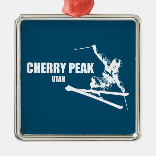 Cherry Peak Resort Skier Metal Ornament (Front)