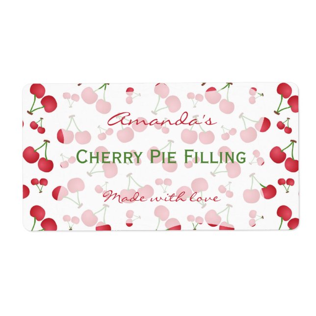 Cherry Personalised Canning Label (Front)