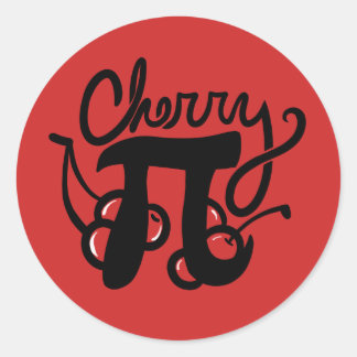 Cherry Pi Day Classic Round Sticker