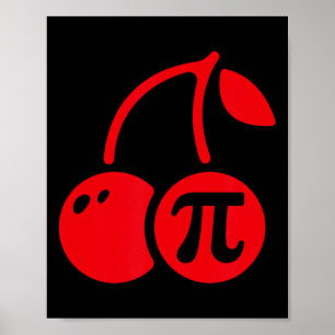 Cherry Pi Day Funny Math Nerd Pie Teacher 3.14 Poster