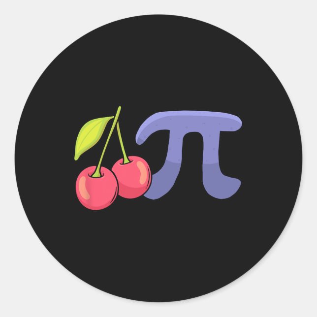 Cherry Pi Day Shirt  Classic Round Sticker (Front)