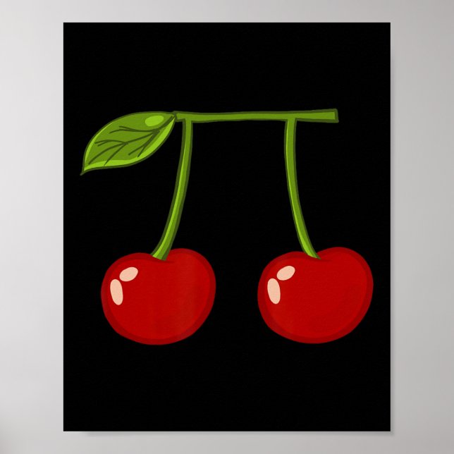 Cherry Pi Funny Pi Day Cherry Pie Pun Cherry Pi  Poster (Front)