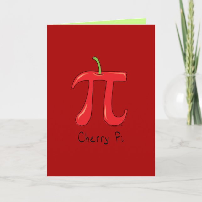 Cherry Pi - Pi Day Math Greeting Card (Front)