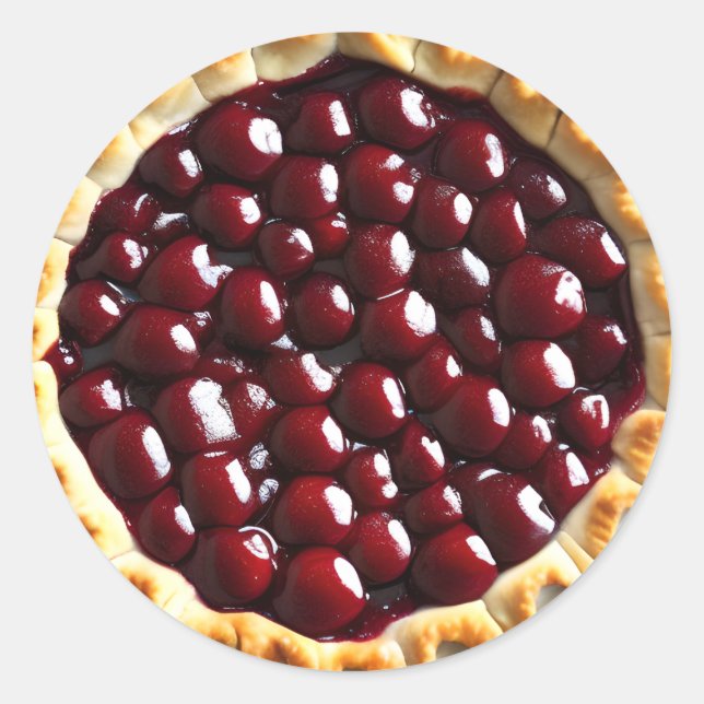 Cherry Pie and Fancy Crust Classic Round Sticker (Front)
