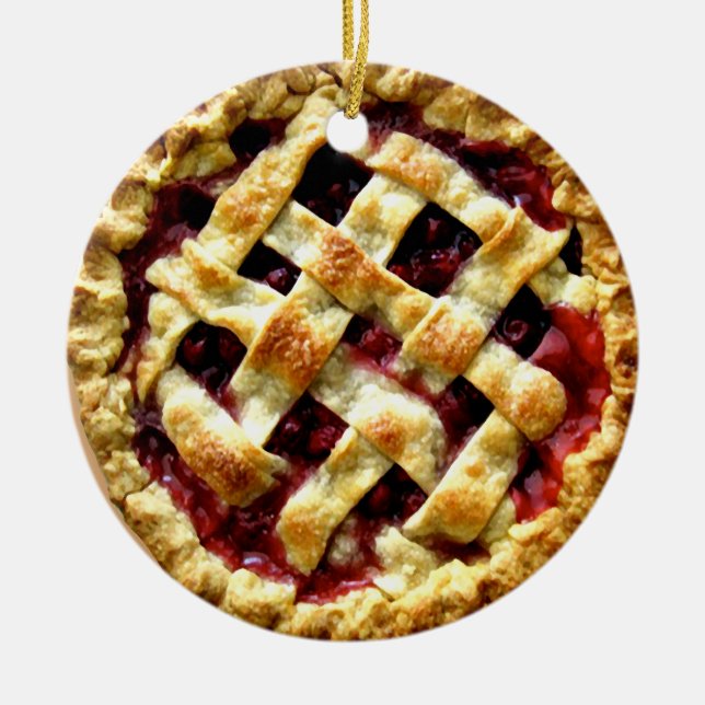 Cherry Pie Ceramic Tree Decoration (Front)