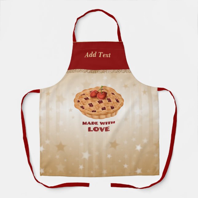 Cherry Pie, Made with Love, Template Apron (Front)