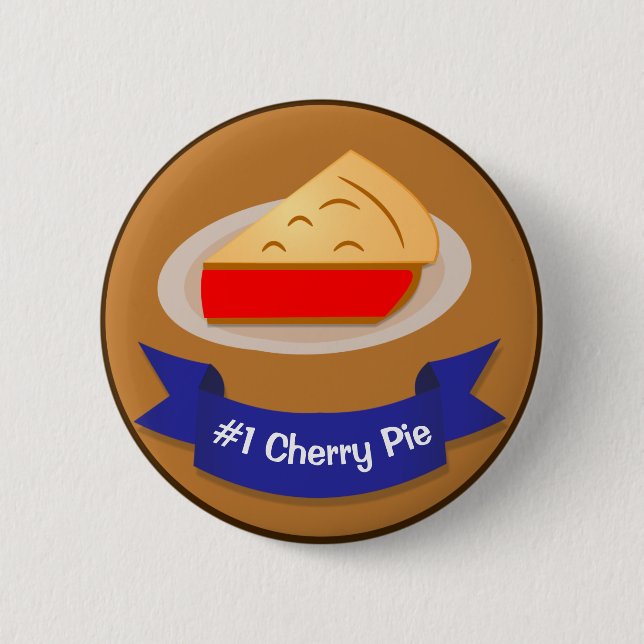 Cherry Pie Winner With Ribbon 6 Cm Round Badge (Front)