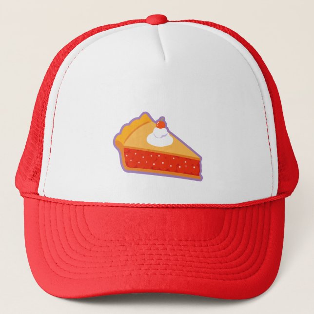 Cherry pie with whipped cream trucker hat (Front)