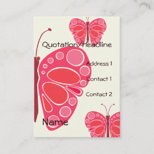 Cherry Pink 60s Butterfly Business Card