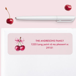 Cherry Pink Birthday Return Address Label