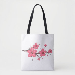 Cherry pink flowers pattern ! tote bag