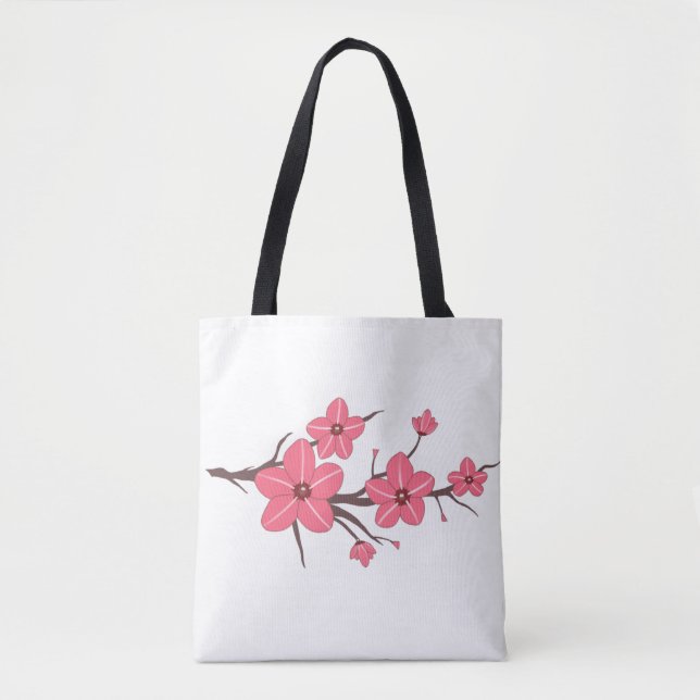 Cherry pink flowers pattern ! tote bag (Front)