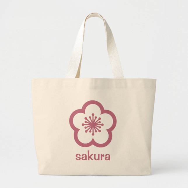 Cherry Pink Sakura Blossom  Large Tote Bag (Front)