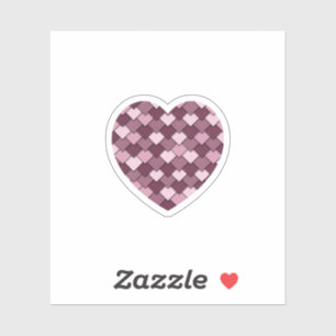 Cherry Pink Square and Diamond heart